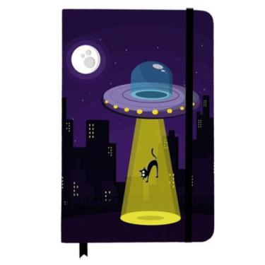 Imagem de Caderno Diario Alienígenas Ufo Et Ovni Gato - Dz Group