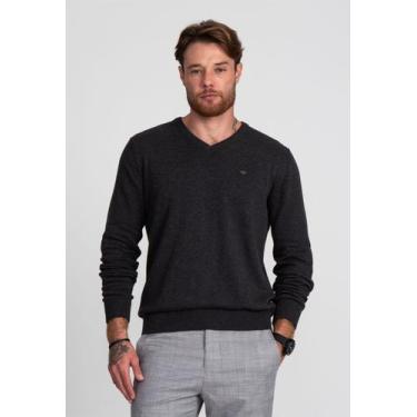 Imagem de Suéter Docthos Slim Gola V Fio Melange, 008 chumbo, P