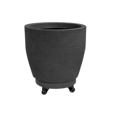 Imagem de Vaso Cone 50 Litros Rotomoldado 40x50 Com Rodizio Para Decoração Ambiente Interno e Externo Jardim (Preto)