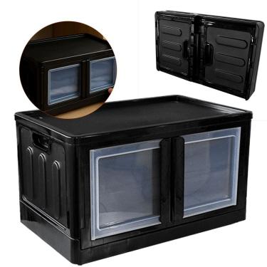 Imagem de CAIXA ORGANIZADORA C/ PORTAS PRETA TRAVA PRETA 30 Litros