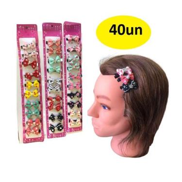 Imagem de 40 Presilhas De Cabelo Tic Tac Laço Sortido Infantil - Lynx Produções