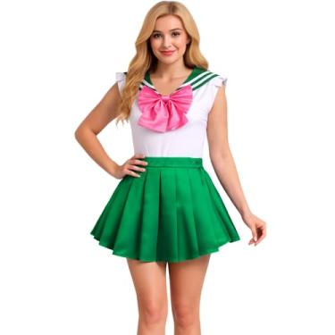 Imagem de Sinkawa Jackets Macacão de uniforme escolar Sailor Anime com saia plissada cosplay fantasia para mulheres meninas - G