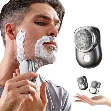 Imagem de Barbeador Elétrico Portátil, Recarregável USB, À Prova D'água, Design Ergonômico, Lâmina Circular em Aço Inox
