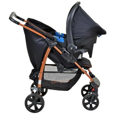 Imagem de Carrinho de Bebê Burigotto Ecco Preto Cobre c/ Bebe Conforto