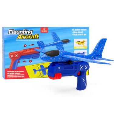 Imagem de Avião Com Arma Lançadora Azul CBS0689 - Castela - CASTELA BRASIL