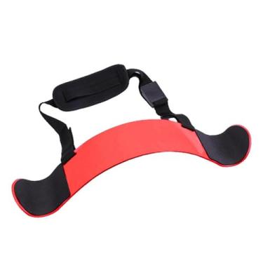 Imagem de Colaxi Arm Blaster para bíceps, tríceps, halteres, barra, rosca direta, isolador, alças ajustáveis, equipamento de treino portátil, exercícios de fitness, Vermelho