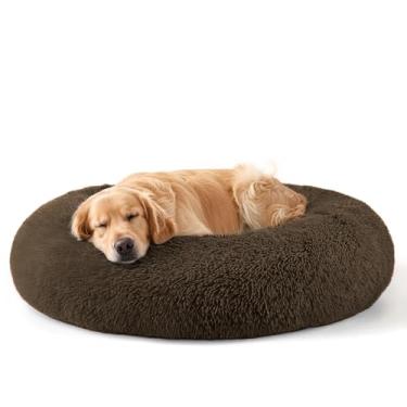 Imagem de Camas para cães e gatos de tamanho grande, camas para animais de estimação de 81 cm para animais de estimação grandes, cama lavável indestrutível extra grande para cães (café)