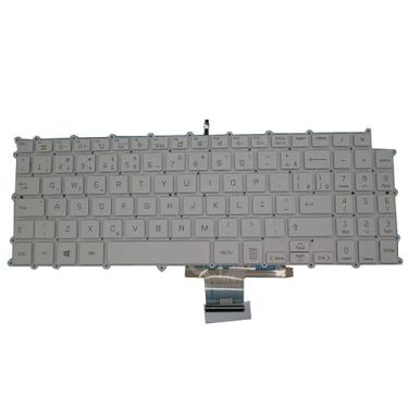 Imagem de Teclado Notebook para LG 15Z980 15ZD980 LG15Z98 SG-90930-40A SN3870BL1 AEW73949807 Brasil BR Branco sem moldura e com retroiluminação