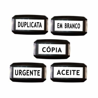 Imagem de Kit 5 Carimbos Automatico com Dizeres Variados  - Carimbos Taqua Laser