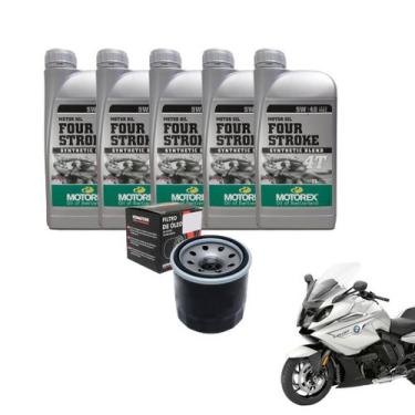 Imagem de Kit Troca de Óleo MOTOREX 5W40 5 Litros + Filtro de Óleo VEDAMOTORS - 