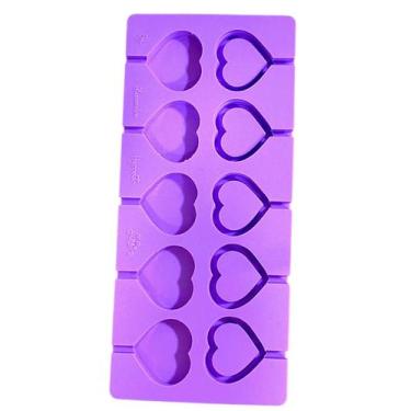 Imagem de L13 Molde de silicone pirulito chocalho coração petit para decorar - c