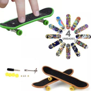 Imagem de Skate Dedo Profissional Fingerboard Presente Criança Kit 4 - Monac Sto