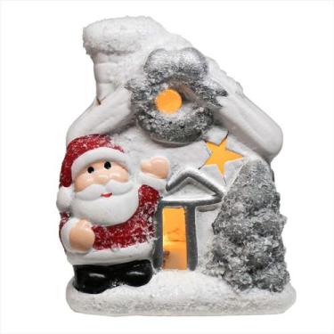 Imagem de Mini Casinha Nevada Papai Noel Led Vila Natalina Ceramic 8cm - Magizi