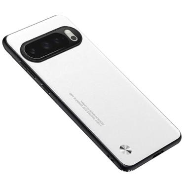 Imagem de HAOMRIYL Capa de couro para Google Pixel 10 Pro XL/10 PRO/10, proteção à prova de choque capa de telefone slim fit minimalista capa de negócios, branca, 10