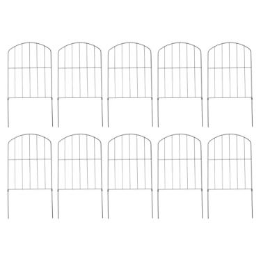 Imagem de Pssopp Cercas Decorativas de Jardim Decorativas de 10pcs, Arqueada Cerca de Barreira de Animais à Prova de Ferrugem Com Alfinetes para Decoração Ao Ar Livre do Pátio