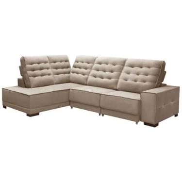 Imagem de Sofá de Canto Retrátil e Reclinável Vicenzo Estofado Jandaia, BOUCLE C