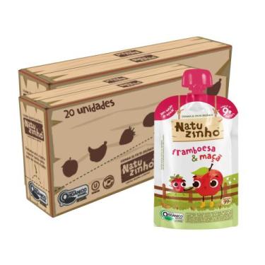 Imagem de Kit Papinha Organica Natuzinho Framboesa Maça Bebe 20 unid