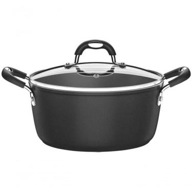 Imagem de Caçarola Tramontina Mônaco Induction Com Revestimento Antiaderente Starflon Premium Preto Com Tampa 28cm