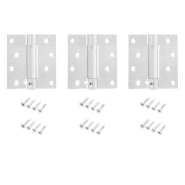 Imagem de 3 Dobradiça Inox Mola Fechamento Automático Suave Fechamatic