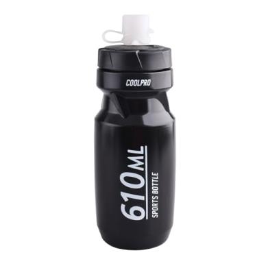 Imagem de Azarxis Garrafa de água Sport Squeeze de fluxo rápido para ciclismo, corrida, academia, academia, caminhada (preta, 590 ml)