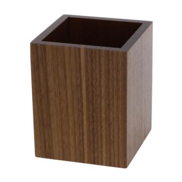 Imagem de Porta-lápis de nogueira preta, porta-copos de madeira, suporte de copo para lápis de mesa, organizador de papelaria, pote de copos de caneta de mesa, organizador de maquiagem, caixa de armazenamento