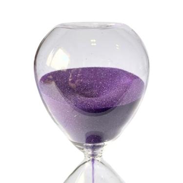 Imagem de Ampulheta de Vidro Temporizador De Areia 5 10 30 60 Minutos Conta Tempo(Roxo 10 Minutos)