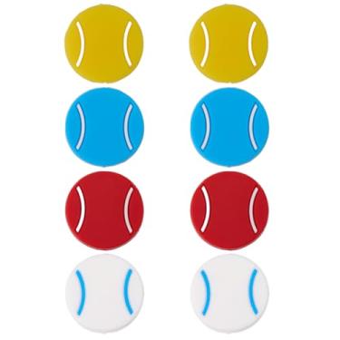 Imagem de CREATCABIN 1 caixa 8 peças, 4 cores, raquete de tênis, amortecedor, amortecedor, silicone, borracha macia, redonda, controle de vibração, redução de ruído, raquetes preppy amortecedores de cordas para