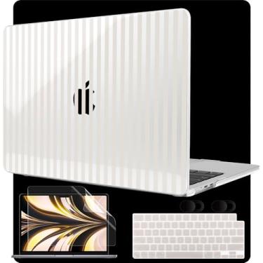 Imagem de MEEgoodo Capa para MacBook Air M4/M3/M2 de 13,6 polegadas 2025 2024 2022, serve para modelos A3240/A3113/A2681, capa rígida para laptop com capa de teclado compatível com MacBook Air de 13 polegadas