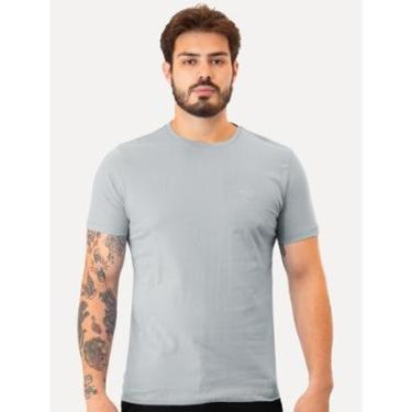 Imagem de Camiseta Guess Masculina Bordado Peito Azul Claro-Masculino