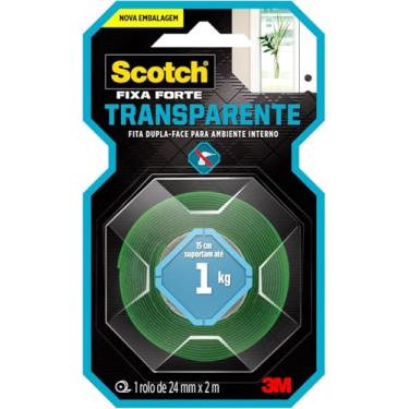 Imagem de Scotch, 3M, Fixa Forte, Fita Dupla Face, Transparente, 24mm x 2m