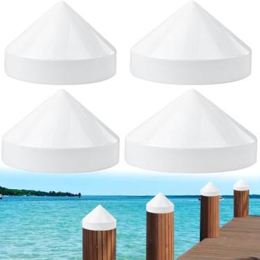 Imagem de Tampas de empilhamento de 20 cm + 23 cm + 23 cm + 24 cm para doca, tampa de pilão de cone para cabeça de tubo de poste de doca marítima, tampas de estacas de doca para barcos marítimos, docas