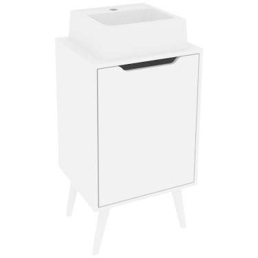 Imagem de Gabinete 1 Porta Com Cuba Para Banheiro BN3630x41 Branco Tecno Mobili