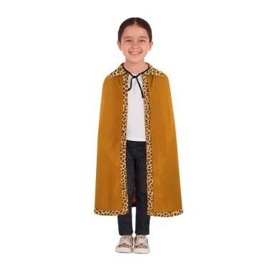 Imagem de Capa de Rainha Infantil Fantasia Princesa Encantada Traje Manto Menina Imperatriz Realeza Festa Aniversário Debutante (Dourado)