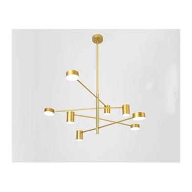 Imagem de Designer de lustre preto - Lustre de ferro forjado minimalista LED Sala de estar Quarto AC90-260V Iluminação interna para casa, lâmpadas de lustre