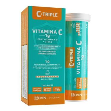 Imagem de Vitamina C 1g+Vit D+Zinco Efervescente 10 unidades- C-Triple - Divina