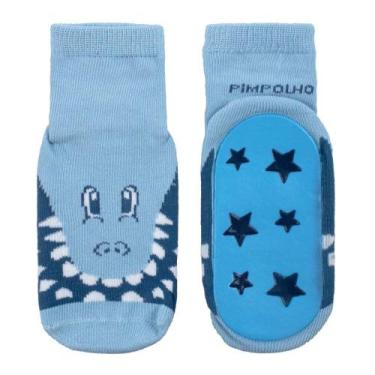 Imagem de Meia Infantil Antiderrapante Menino Tam. 26 à 30 Pimpolho, Azul, Monst