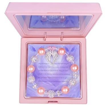 Imagem de SODLYUE Presente de simpatia para a perda de entes queridos, pulseira de luto em memória da mãe e pai com pingente de asas de anjo, 7 inches, Pedra, Sem Pedra Preciosa