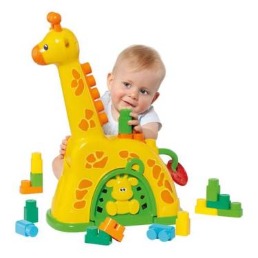 Imagem de Girafa De Atividades Baby Land Cardoso Toys Blocos Grandes Amarelo, Am