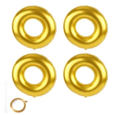 Imagem de 4un Balões Festa Aniversário Anel Ouro, 71cm Balões Grandes Anel Ouro para Crianças Aniversário Chá Bebê Tema Desenho Animado Festa Carnaval Decoração Quarto