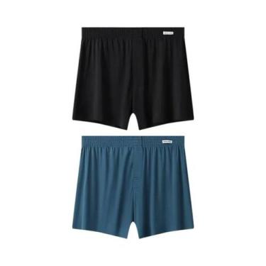 Imagem de Cuecas Boxer Masculinas De Tamanho Grande, Respiráveis, De Seda Gelada