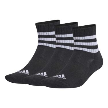 Imagem de Kit 3 Pares De Meias Adidas Cano Médio 3 Stripes Unissex