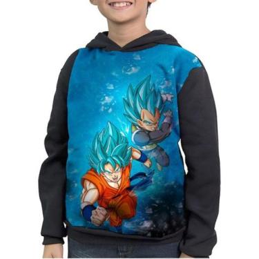 Imagem de Casaco Moletom Infantil Dragon Ball Goku Vegeta Ssj - smoke, Preto, 2