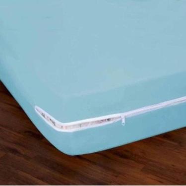 Imagem de Capa P/Colchão Solteiro Poliéster com Zíper Azul - Nura