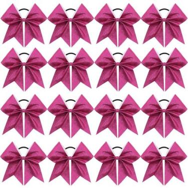 Imagem de Laços de cabelo Cheer Bows CN Sparkly Hair, 16 unidades para líderes d