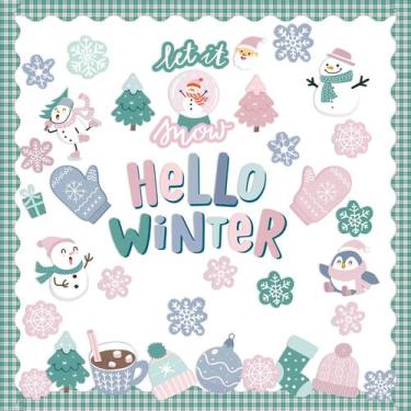 Imagem de Conjunto de decorações de quadro de avisos Pasimy Hello Winter com 73 