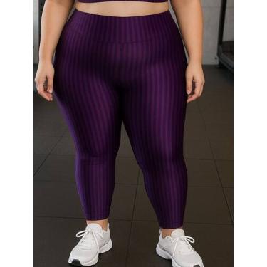 Imagem de Calça Legging Fitness Plus Size Cirrê 3D Feminina Leg Academia Cintura