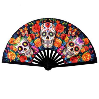 Imagem de Rave Fan Nydotd UV Glow portátil dobrável em bambu de 34 cm