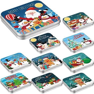 Imagem de Peryiter 10 peças de lata de menta de Natal doce cocô de menta lata de presente engraçado caixa de metal doce para meias (elegante)