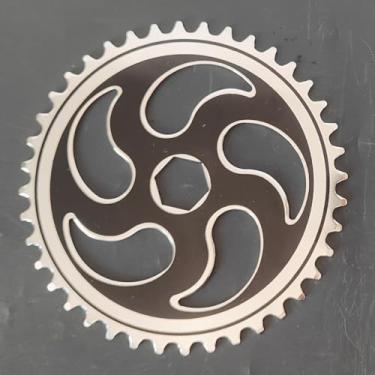 Imagem de CDHPOWER Kit de manivela de pedal de 5 cm de largura, peça 36T/40T/44T apenas roda dentada - roda dentada de manivela larga para bicicleta (preto, 40T)