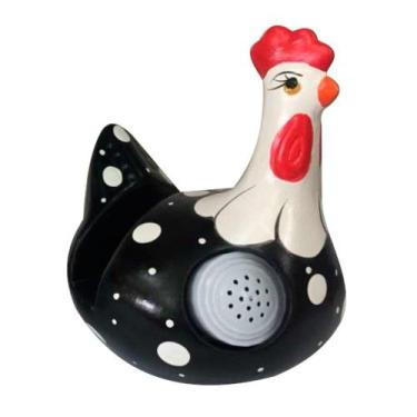 Imagem de Galinha em Cerâmica Caipira Porta Guardanapo, Saleiro e Paliteiro - Vi